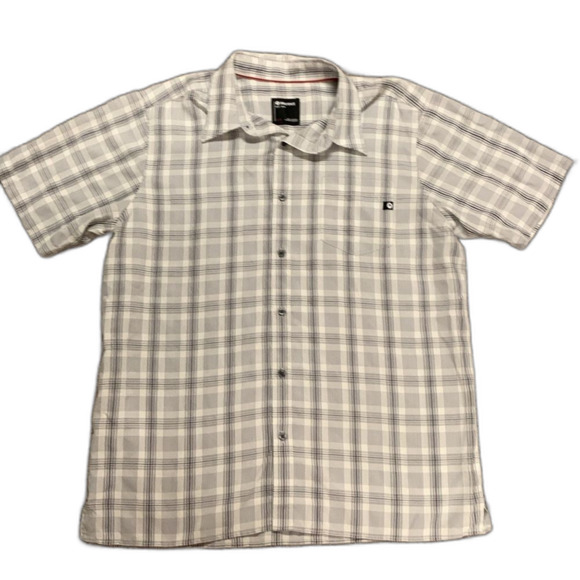 Marmot Other - Marmot Eldridge Gray Black White Plaid Short Sleeve Button Front Shirt Size XL